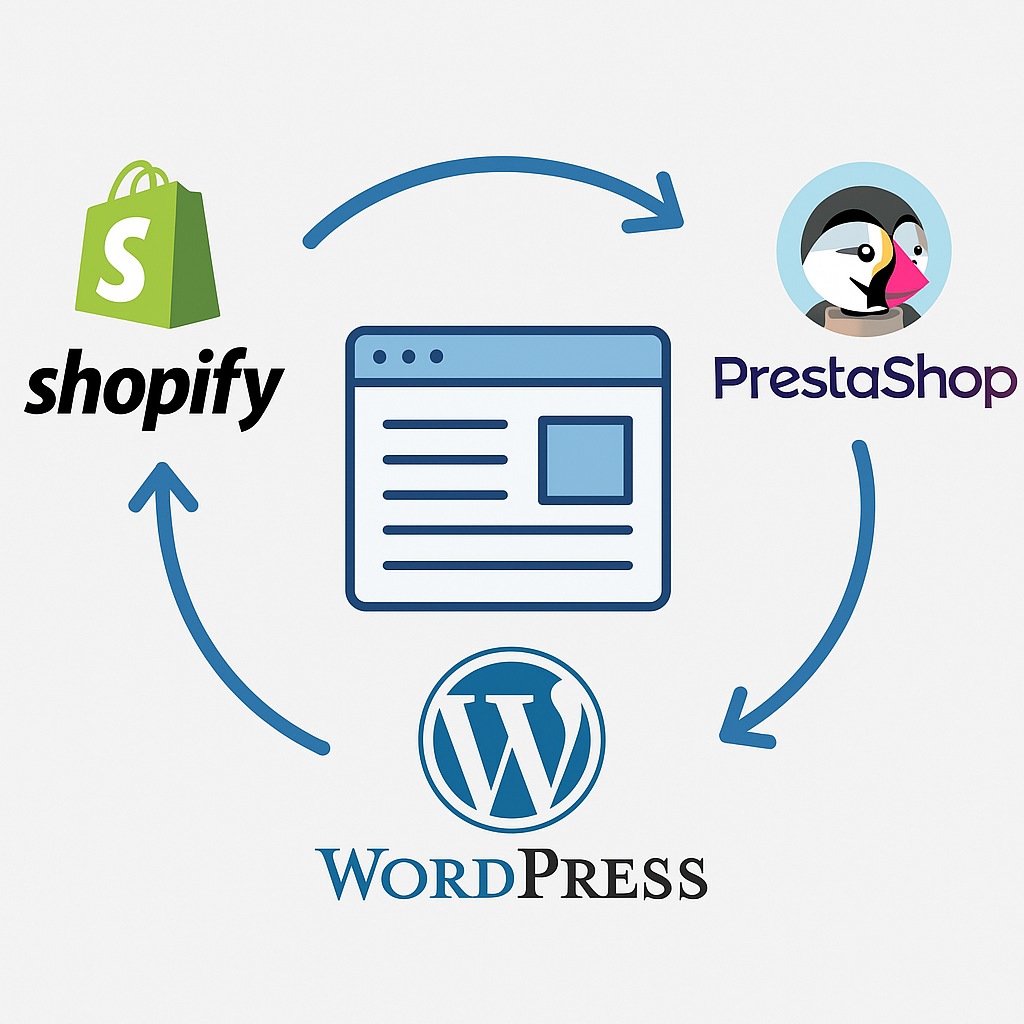 Migration données shopify wordpress